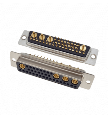 Elecbee D SUB Female Connector Power 36W4 180° Solder Type for Cable with Staking